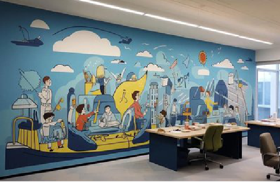 彭泽办公室墙绘的特点。