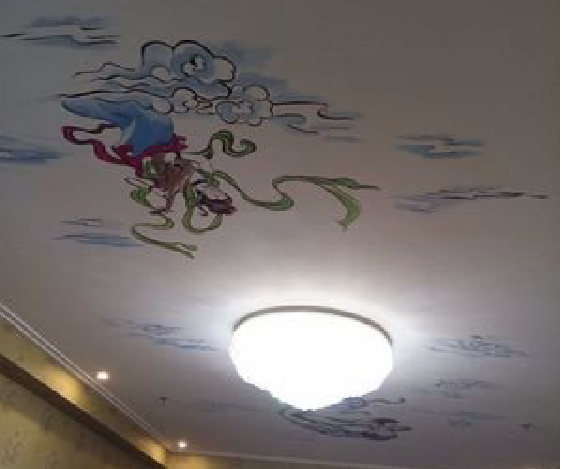 彭泽如何快速绘制天花板上的手绘墙？