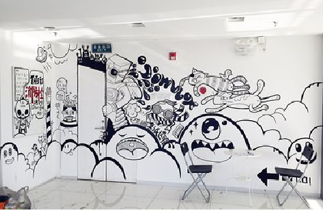 彭泽手绘墙并非传统涂鸦。